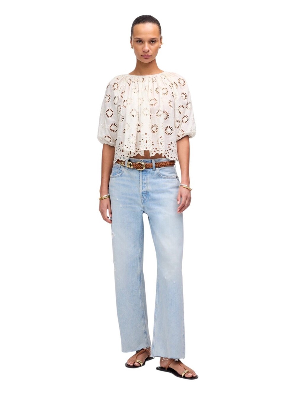 Madewell Low Slung Baggy Crop Jeans 100% Cotton Size 28 NV389